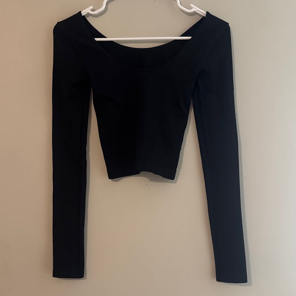 Elegant Black Long Sleeve Women's Top